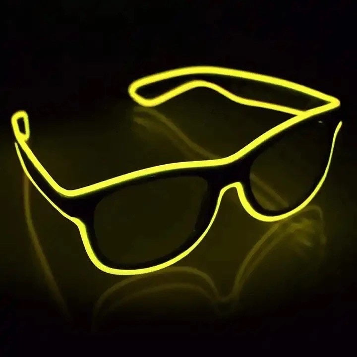 2 pcs dark frame transparent LED goggles (wired)