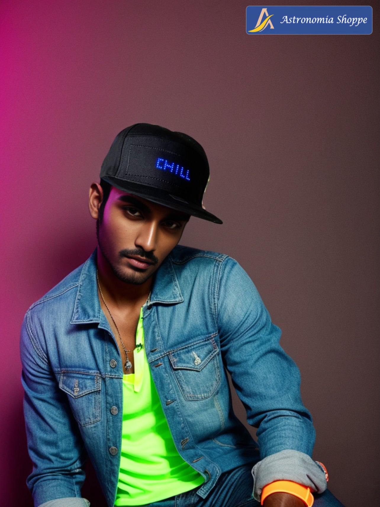 LED app controlled display hats