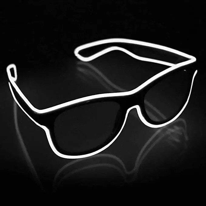 2 pcs dark frame transparent LED goggles (wired)