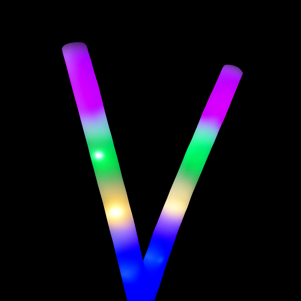 Pack of 50 LED Foam Glow Sticks – Light-Up Batons for Parties & Events