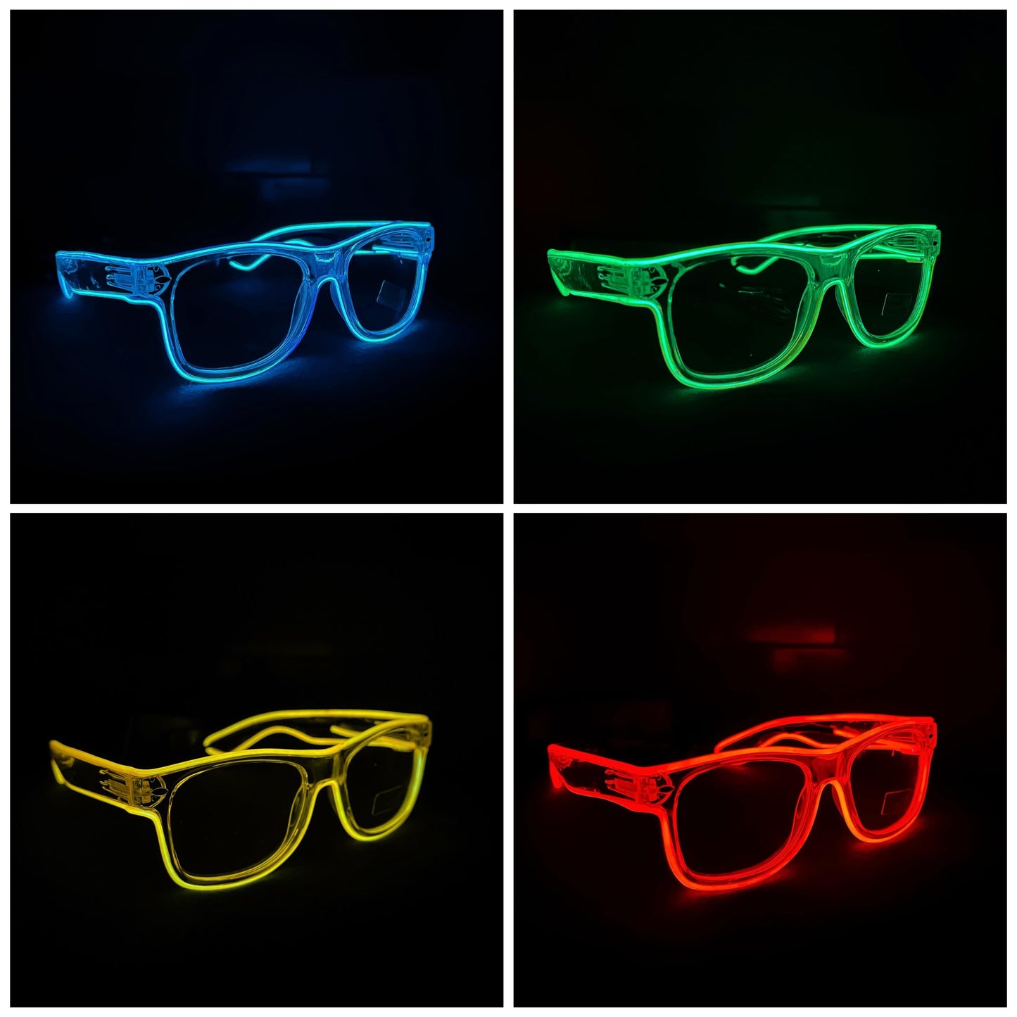 Transparent frame LED glasses
