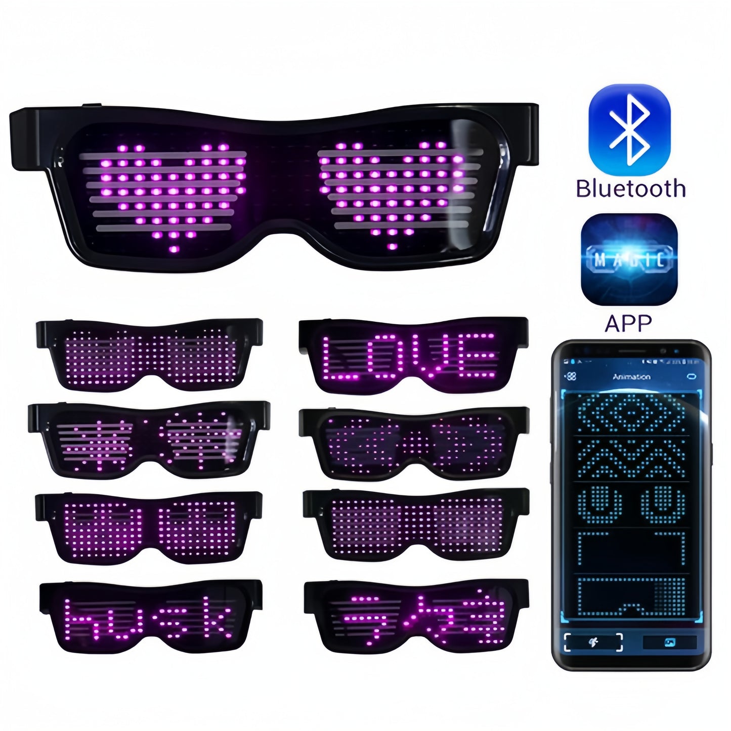 App controlled Magic LED app controlled eyeglasses by Astronomia Shoppe