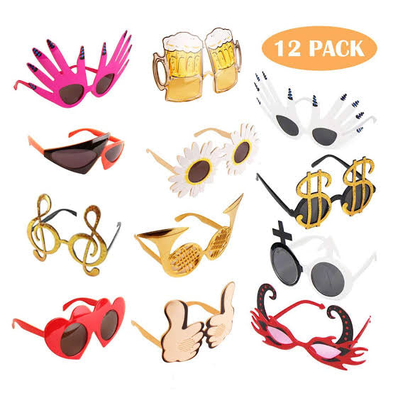 Pack of 12 different funky goggles