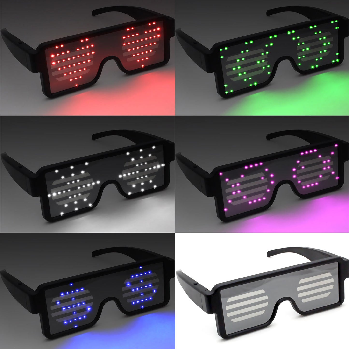 led luminous rechargeable digital goggles