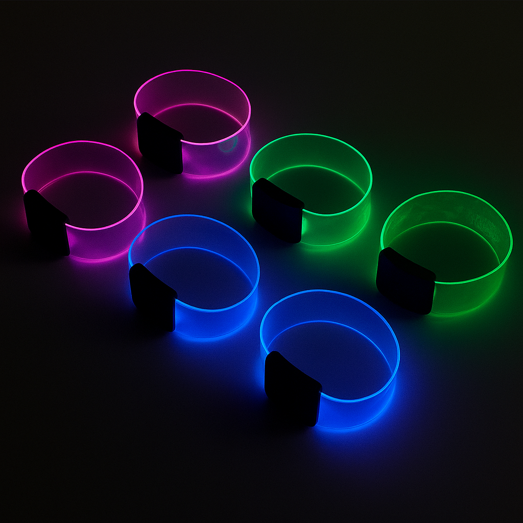 50 pcs Astronomia transparent LED Wristbands – Sound-Reactive & Color-Changing Light Bands for Weddings, Parties & Concerts