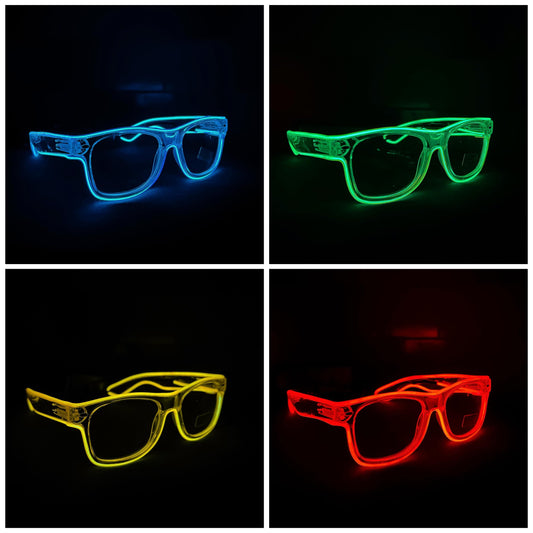 Transparent lens LED glasses