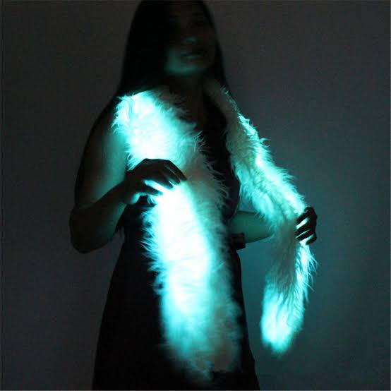 Premium quality LED faux fur sash- remote controlled with 9 colours and 28 effects