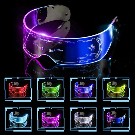 Pack of 2 Astronomia Cyberpunk glasses euphoria rave goggles (double side light)