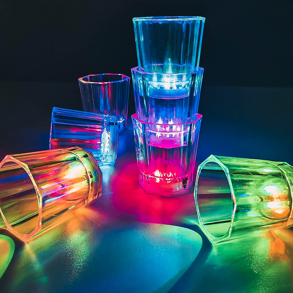 Set of 12 LED shot glasses